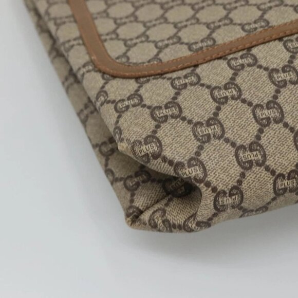 GUCCI GG Plus Supreme Web Sherry Line Tote Bag PVC Beige Red Green Auth ep9518 - Picture 4 of 16